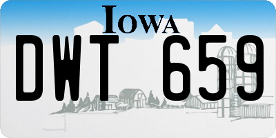 IA license plate DWT659