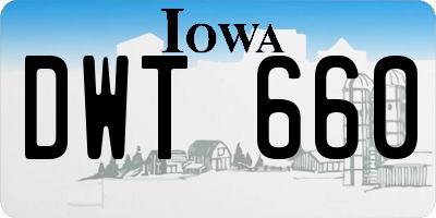 IA license plate DWT660