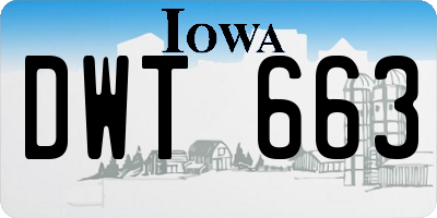 IA license plate DWT663