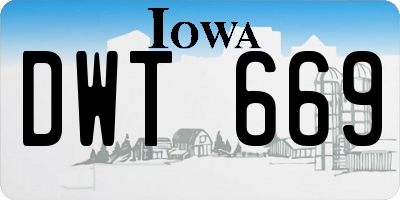 IA license plate DWT669