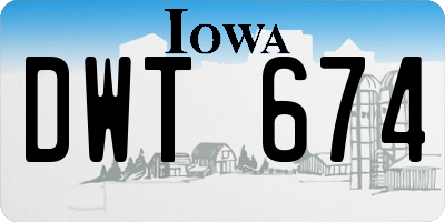 IA license plate DWT674
