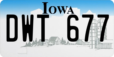 IA license plate DWT677