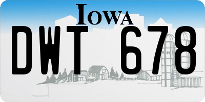 IA license plate DWT678