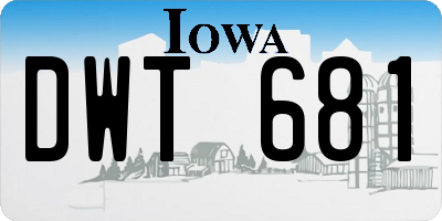 IA license plate DWT681