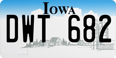 IA license plate DWT682