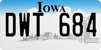 IA license plate DWT684