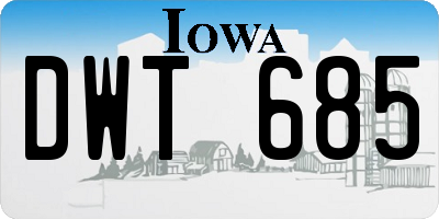 IA license plate DWT685