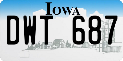 IA license plate DWT687