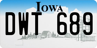 IA license plate DWT689