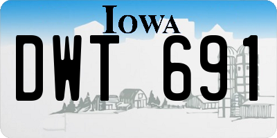 IA license plate DWT691