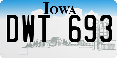 IA license plate DWT693