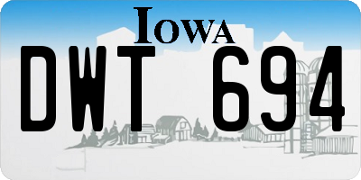 IA license plate DWT694