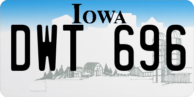 IA license plate DWT696