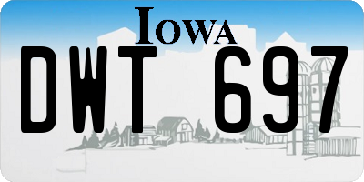 IA license plate DWT697