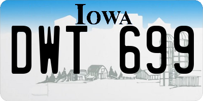 IA license plate DWT699