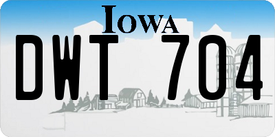IA license plate DWT704