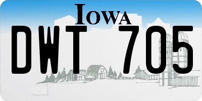 IA license plate DWT705