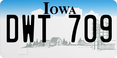 IA license plate DWT709