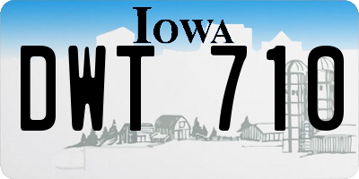 IA license plate DWT710