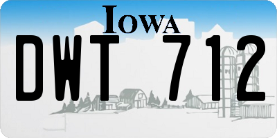 IA license plate DWT712