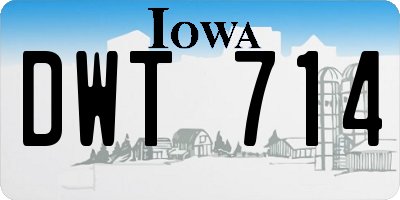 IA license plate DWT714