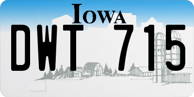 IA license plate DWT715