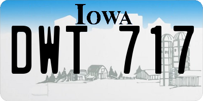 IA license plate DWT717