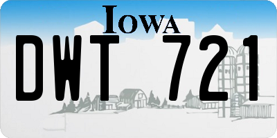 IA license plate DWT721