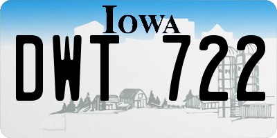 IA license plate DWT722