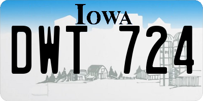 IA license plate DWT724