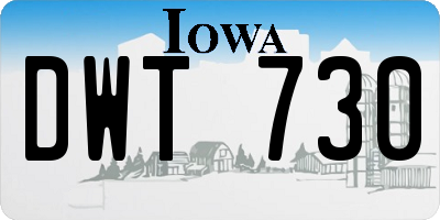 IA license plate DWT730