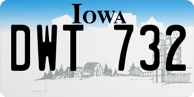 IA license plate DWT732