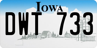 IA license plate DWT733