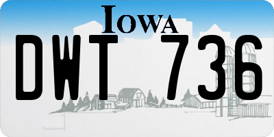 IA license plate DWT736