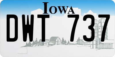 IA license plate DWT737