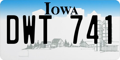 IA license plate DWT741
