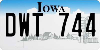 IA license plate DWT744
