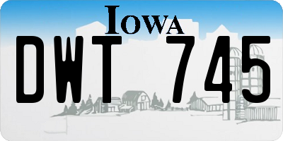 IA license plate DWT745