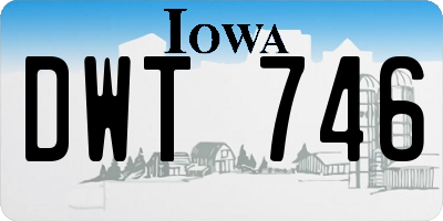 IA license plate DWT746