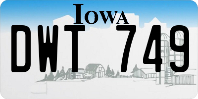 IA license plate DWT749