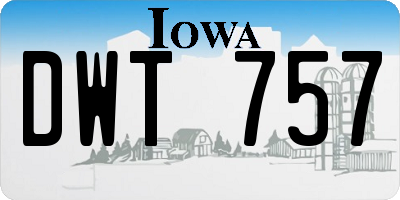 IA license plate DWT757