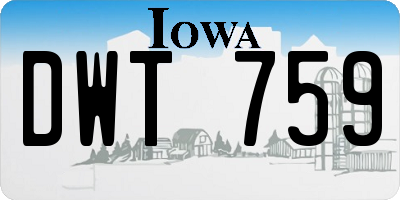 IA license plate DWT759