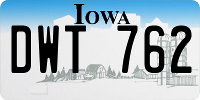 IA license plate DWT762