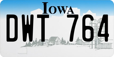 IA license plate DWT764