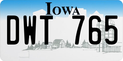 IA license plate DWT765