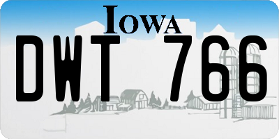 IA license plate DWT766