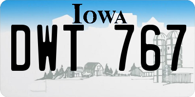 IA license plate DWT767