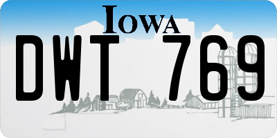 IA license plate DWT769