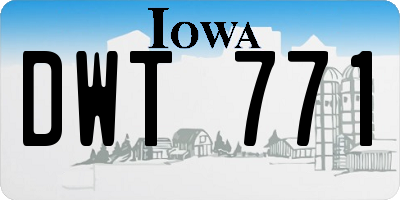 IA license plate DWT771
