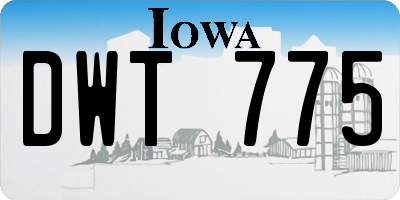 IA license plate DWT775